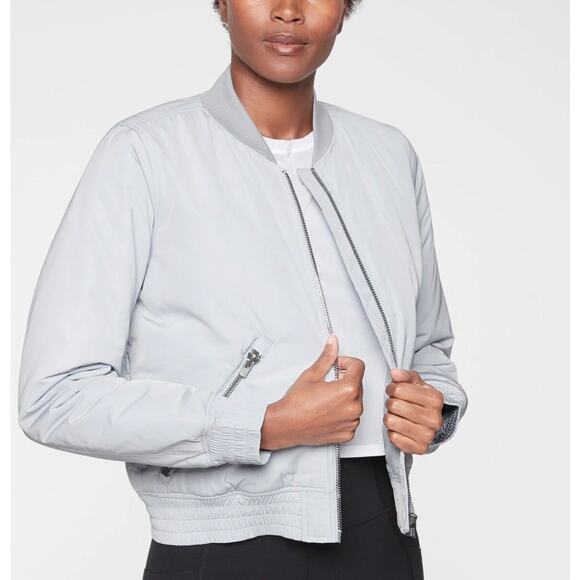 Athleta Northstar PrimaLoft Light Blue Bomber Jacket Size Small - Picture 1 of 8